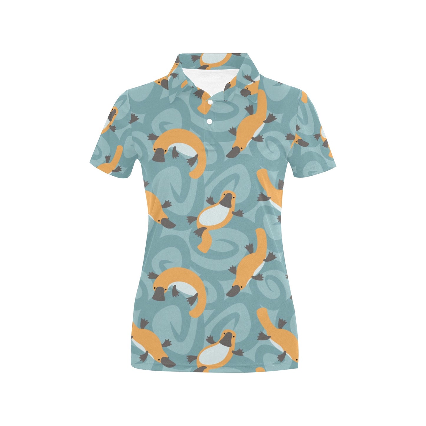 Platypus Pattern Print Design A01 Women's Polo Shirt