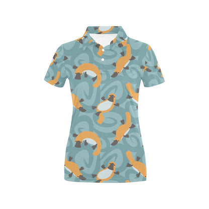 Platypus Pattern Print Design A01 Women's Polo Shirt
