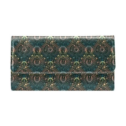 Sun Moon Print Design LKS307 Women's Trifold Wallet