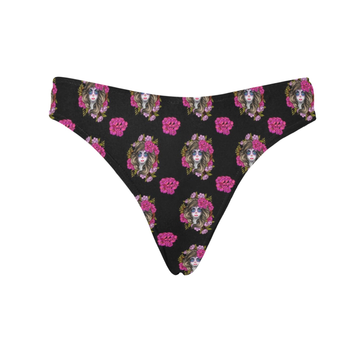 Day of the Dead Makeup Girl Women's Thongs