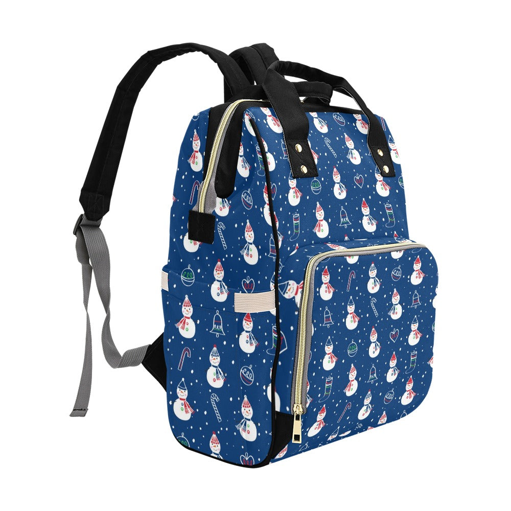 Snowman Print Design LKS306 Diaper Bag Backpack