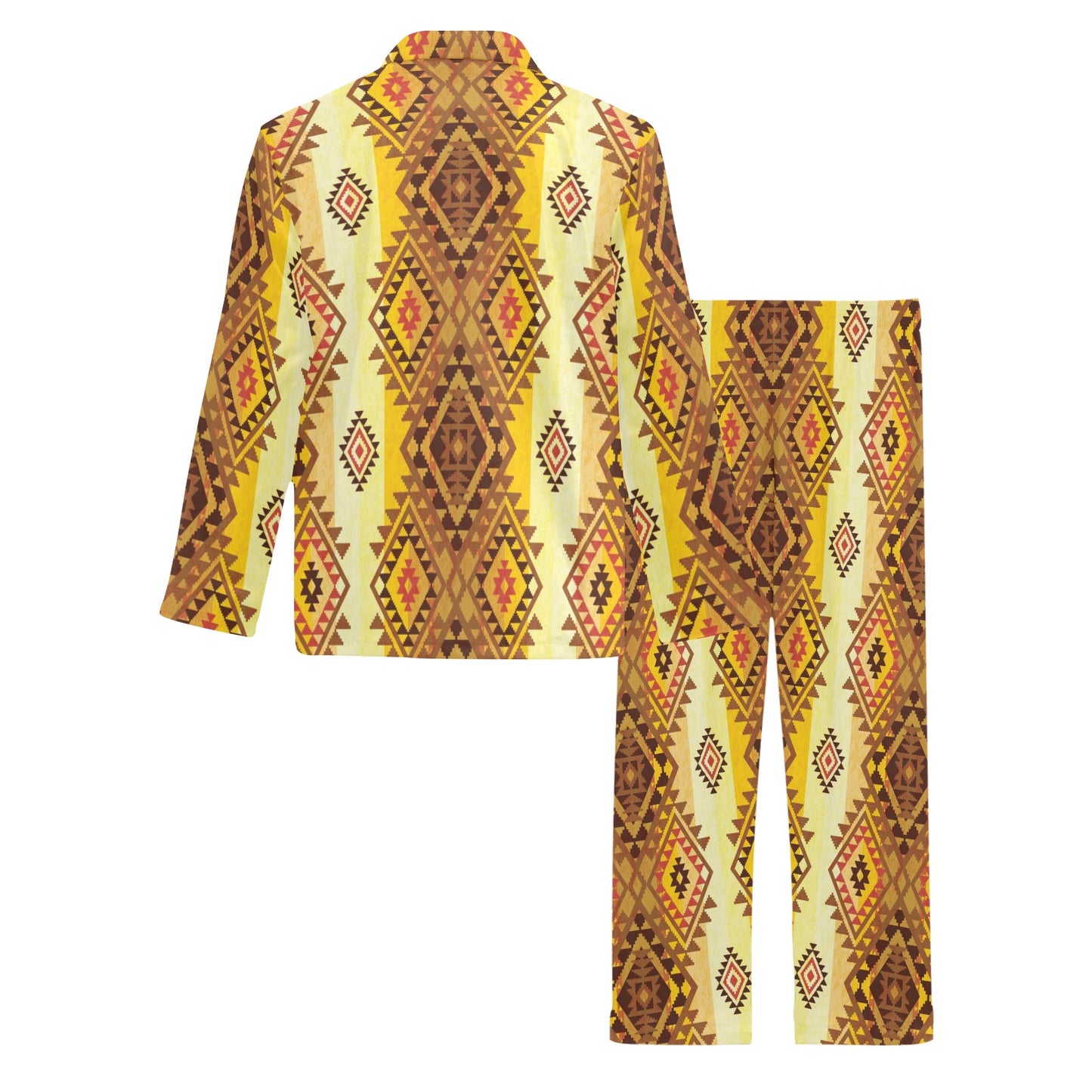 Native Pattern Print Design A09 Men's Long Pajama Set