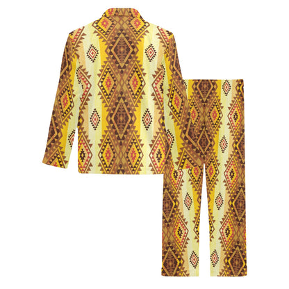 Native Pattern Print Design A09 Men's Long Pajama Set