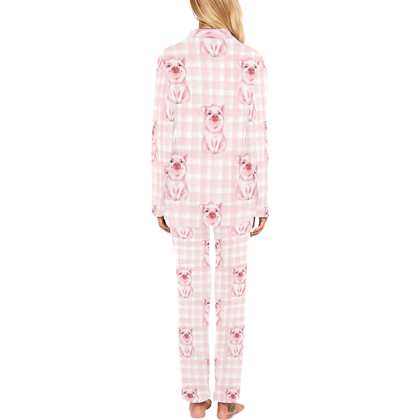 Pig Baby Pattern Print Design 01 Women's Long Pajama Set