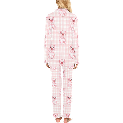 Pig Baby Pattern Print Design 01 Women's Long Pajama Set