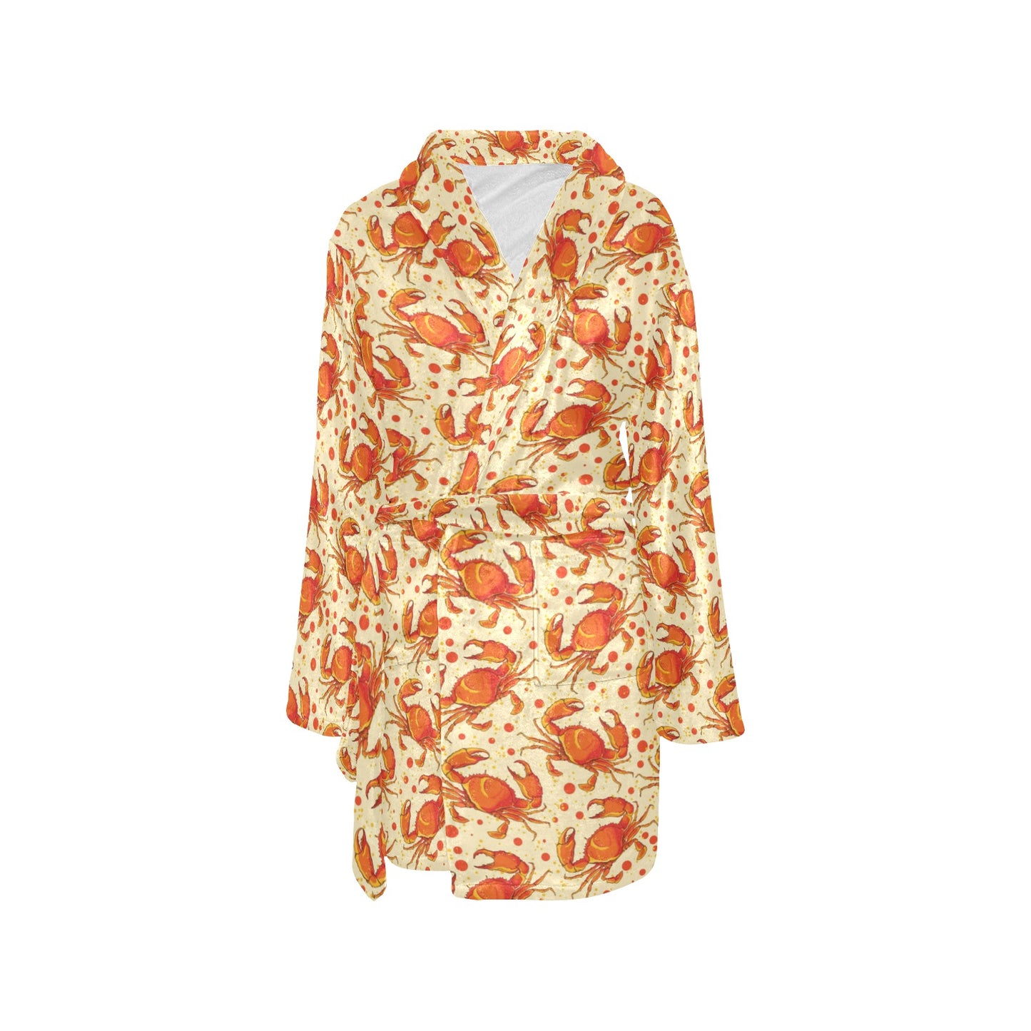 Crab Pattern Print Design 01 Women's Fleece Robe