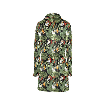 Bird Of Paradise Pattern Print Design 02 Women's Fleece Robe