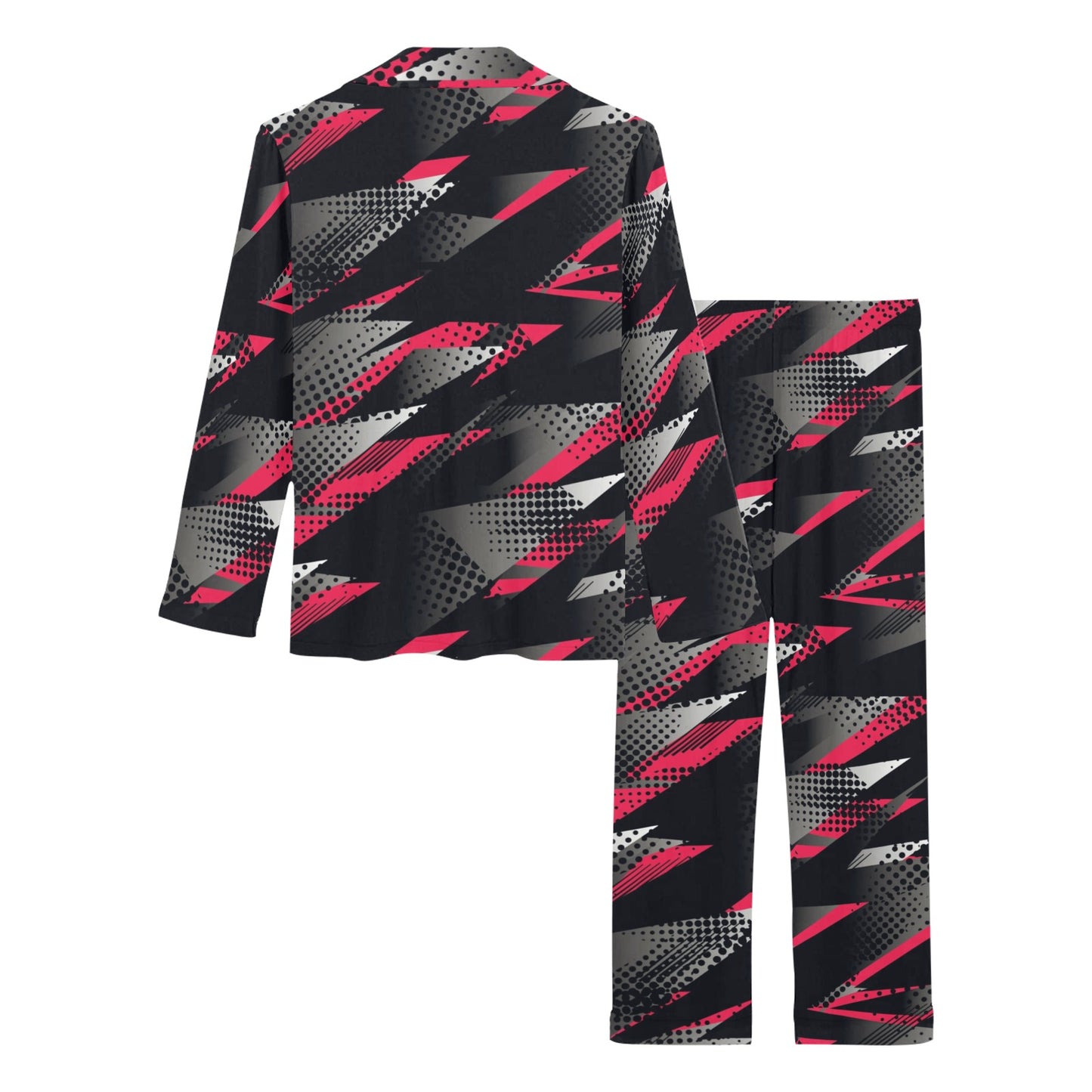 Racing Style Pattern Print Design A04 Women's Long Pajama Set