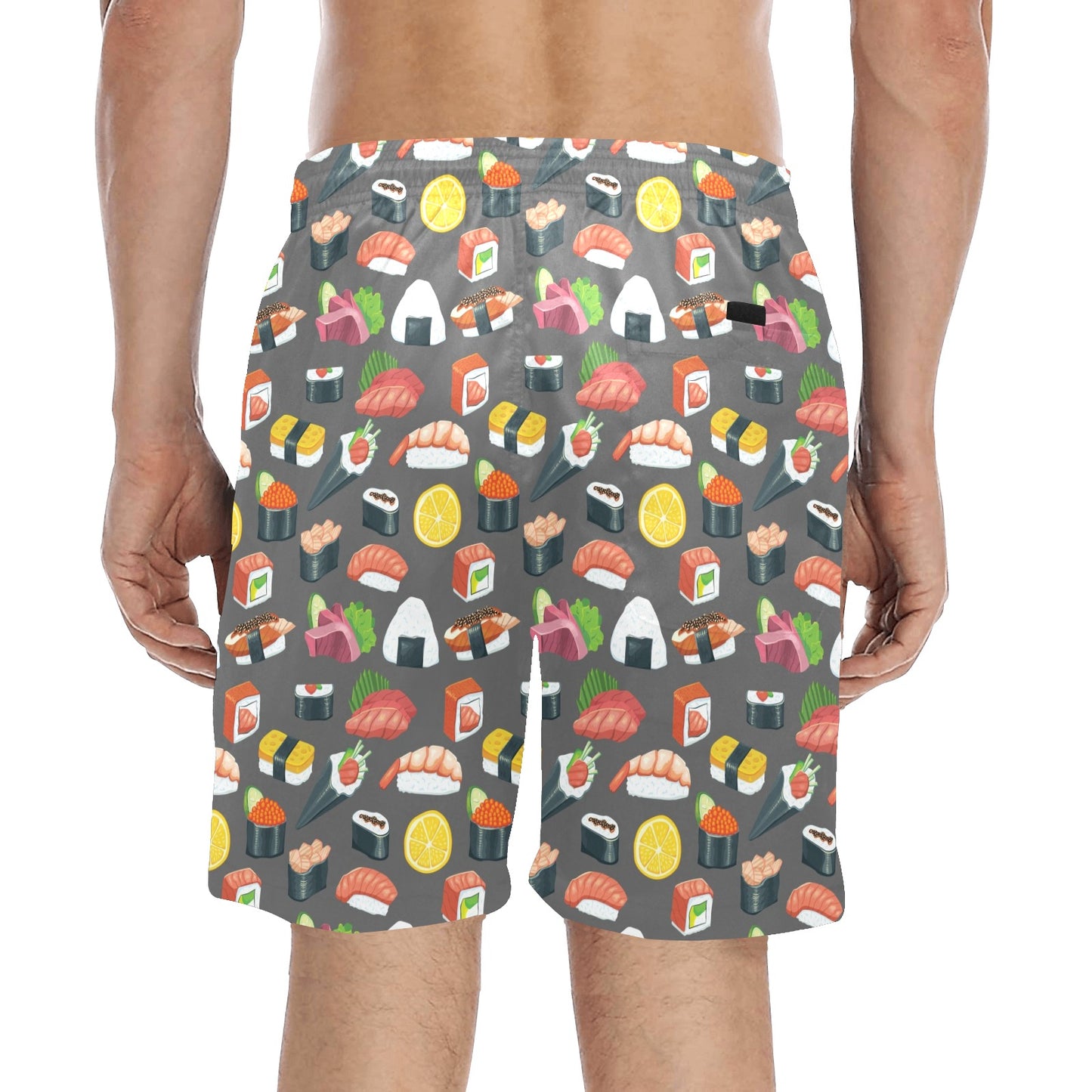 Sushi Pattern Print Men's Swim Trunks Beach Shorts
