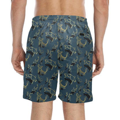 Koi Carp Gold Design Themed Print Men's Swim Trunks Beach Shorts
