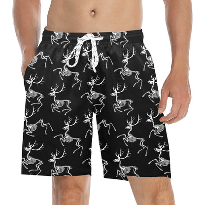 Deer Skeleton Print Pattern Men's Swim Trunks Beach Shorts