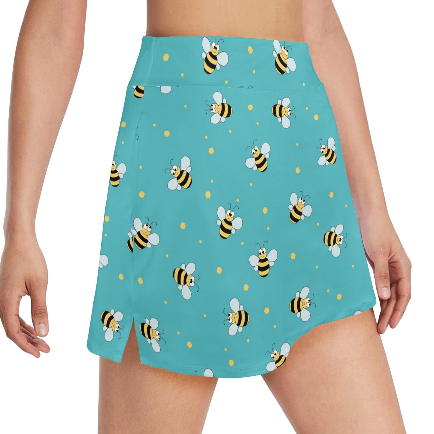 Bee With Dot Print Design LKS309 17" Golf & Pickleball Skort with Pockets