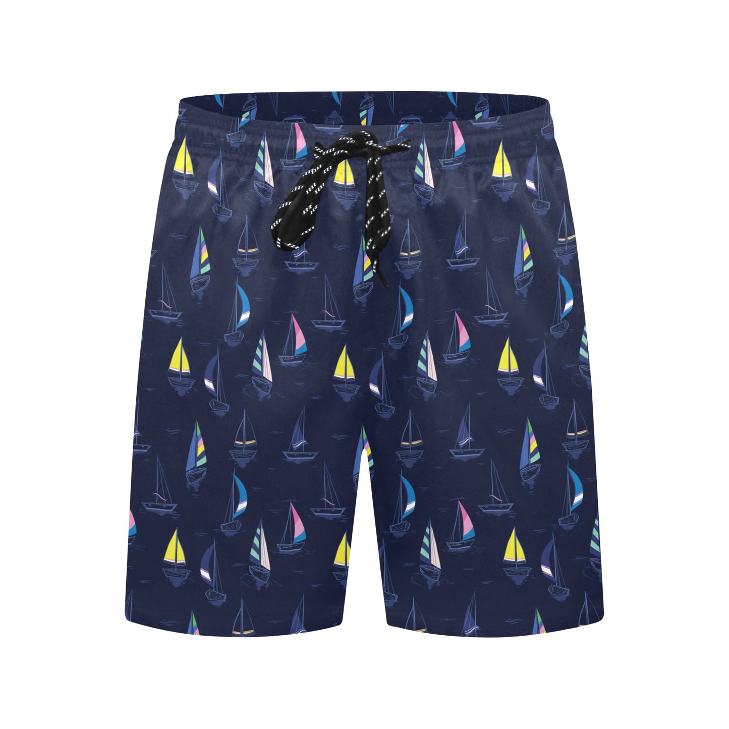 Sailboat Print Design LKS305 Men's Swim Trunks Beach Shorts