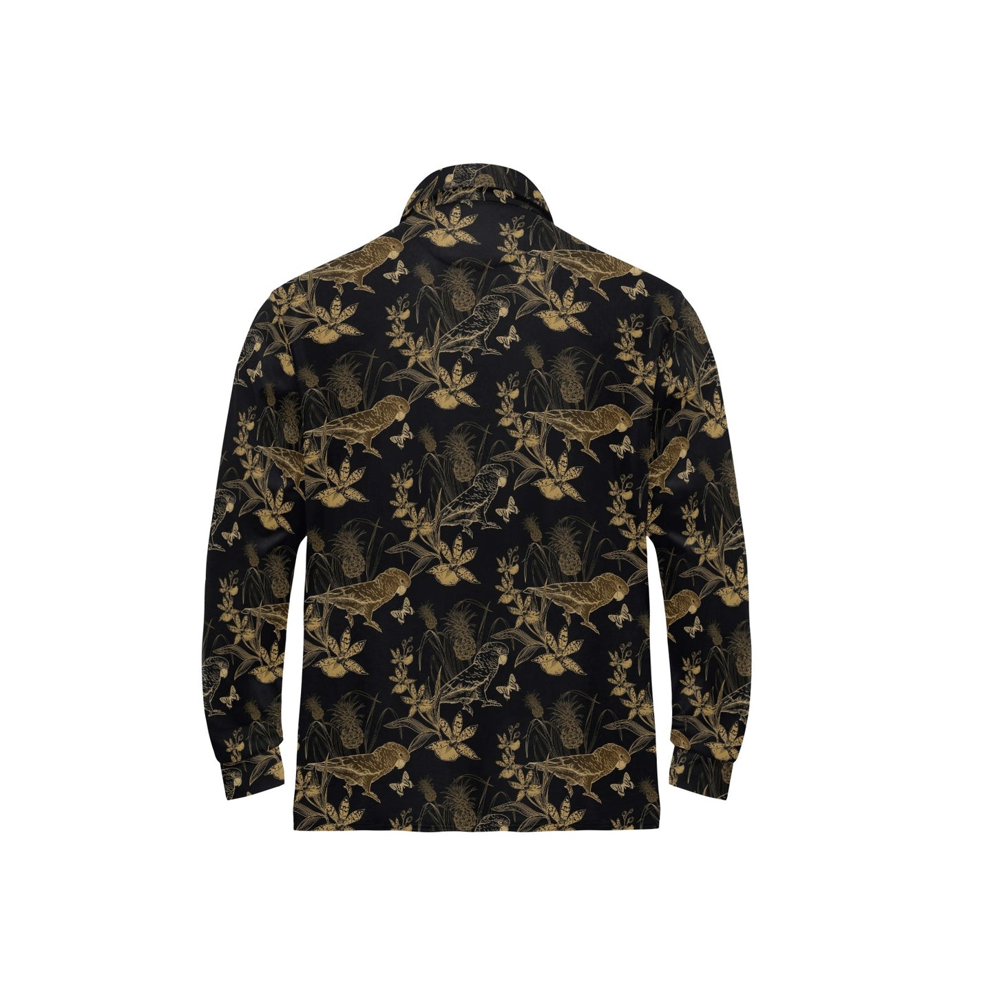 Parakeet Pattern Print Design A05 Long Sleeve Polo Shirt For Men's