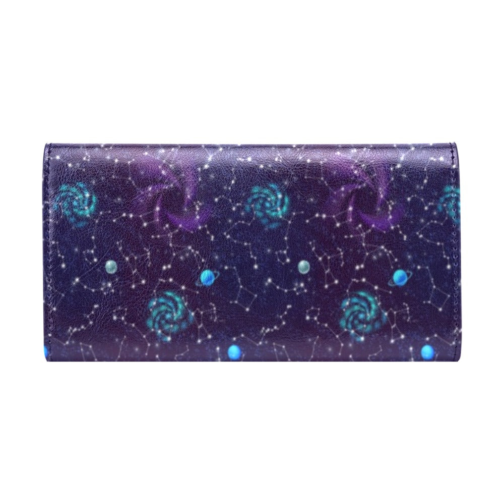Zodiac Galaxy Design Print Women's Trifold Wallet