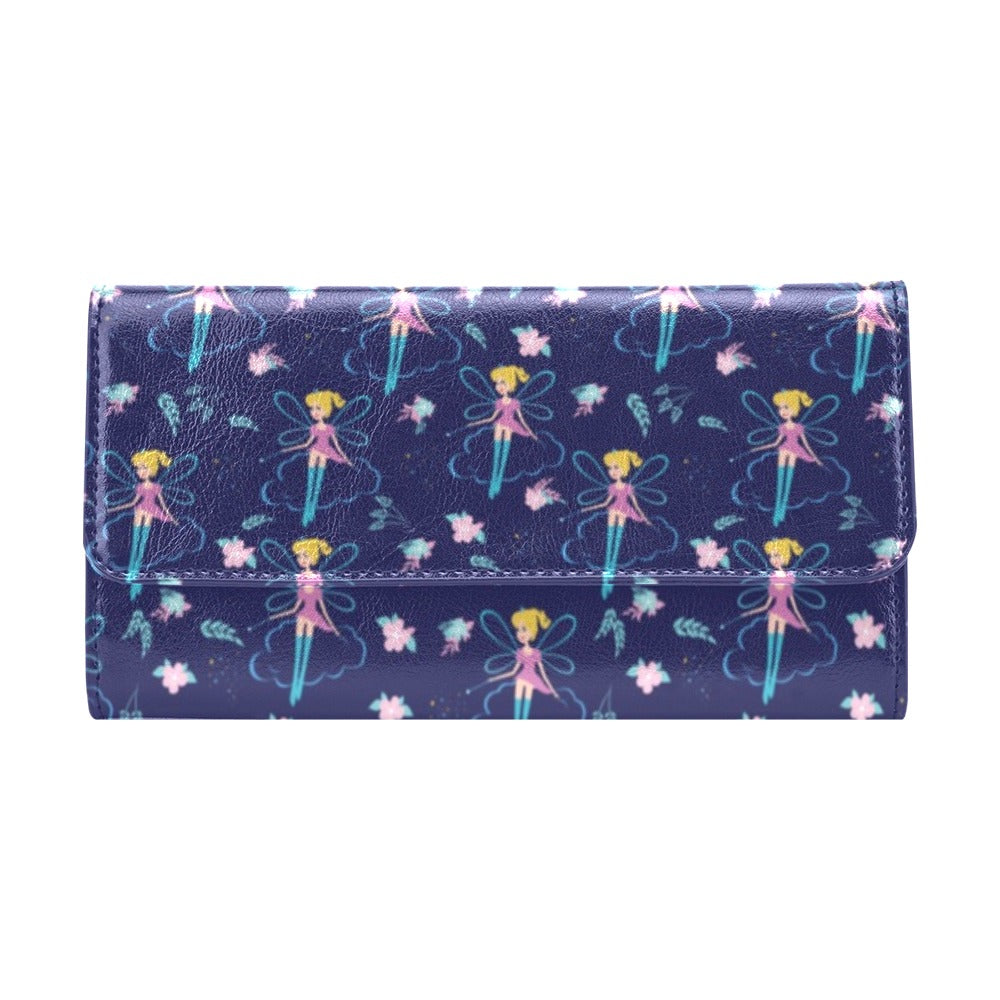 Fairy Cartoon Style Print Pattern Women's Trifold Wallet