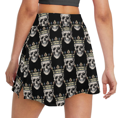 Skull King Print Design LKS3010 17" Golf & Pickleball Skort with Pockets