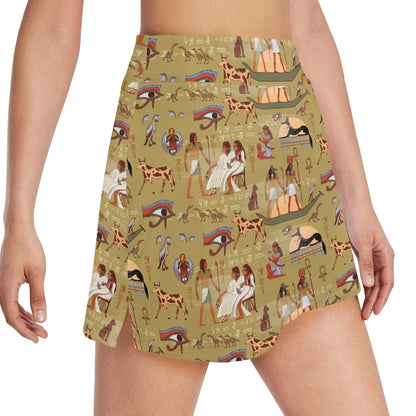 Ancient Greek Classic Pattern Design LKS305 17" Golf & Pickleball Skort with Pockets