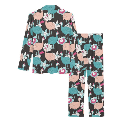 Guinea Fowl Pattern Print Design 03 Women's Long Pajama Set