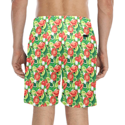 Vegan Salad Themed Design Print Men's Swim Trunks Beach Shorts
