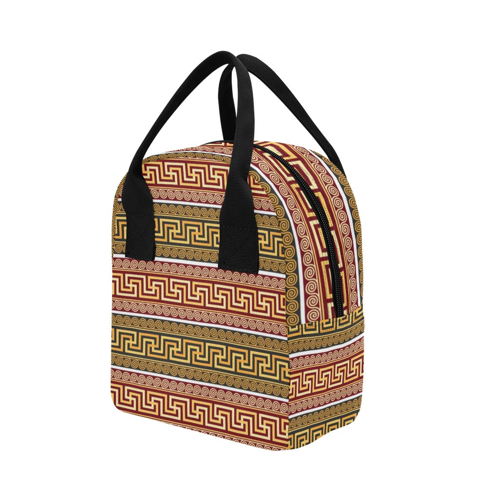 Ancient Greek Pattern Print Design LKS302 Insulated Lunch Bag