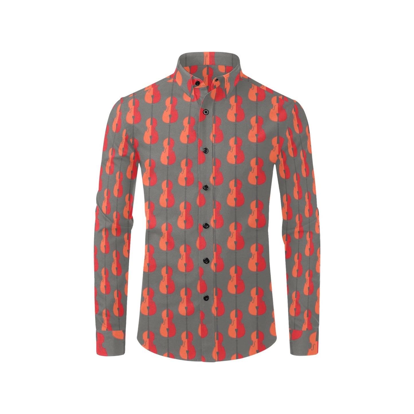 Cello Print Design LKS401 Men's Long Sleeve Dress Shirt