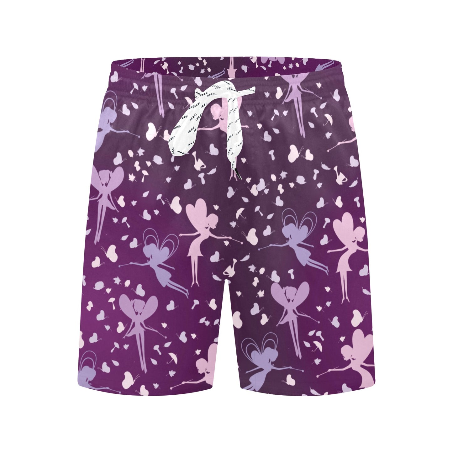 Fairy Pink Print Pattern Men's Swim Trunks Beach Shorts