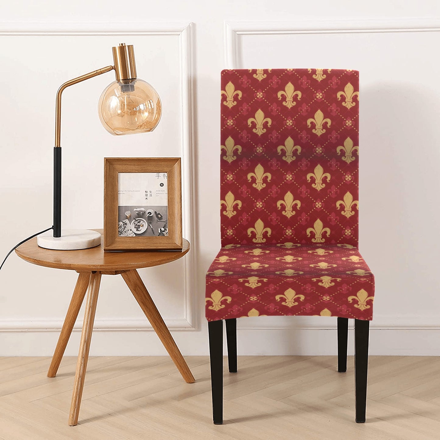 Fleur De Lis Print Design LKS401 Dining Chair Slipcover