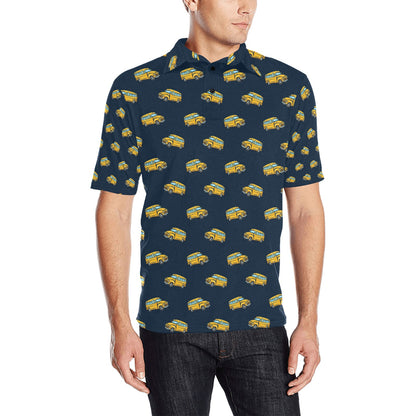 School Bus Print Design LKS304 Men Polo Shirt