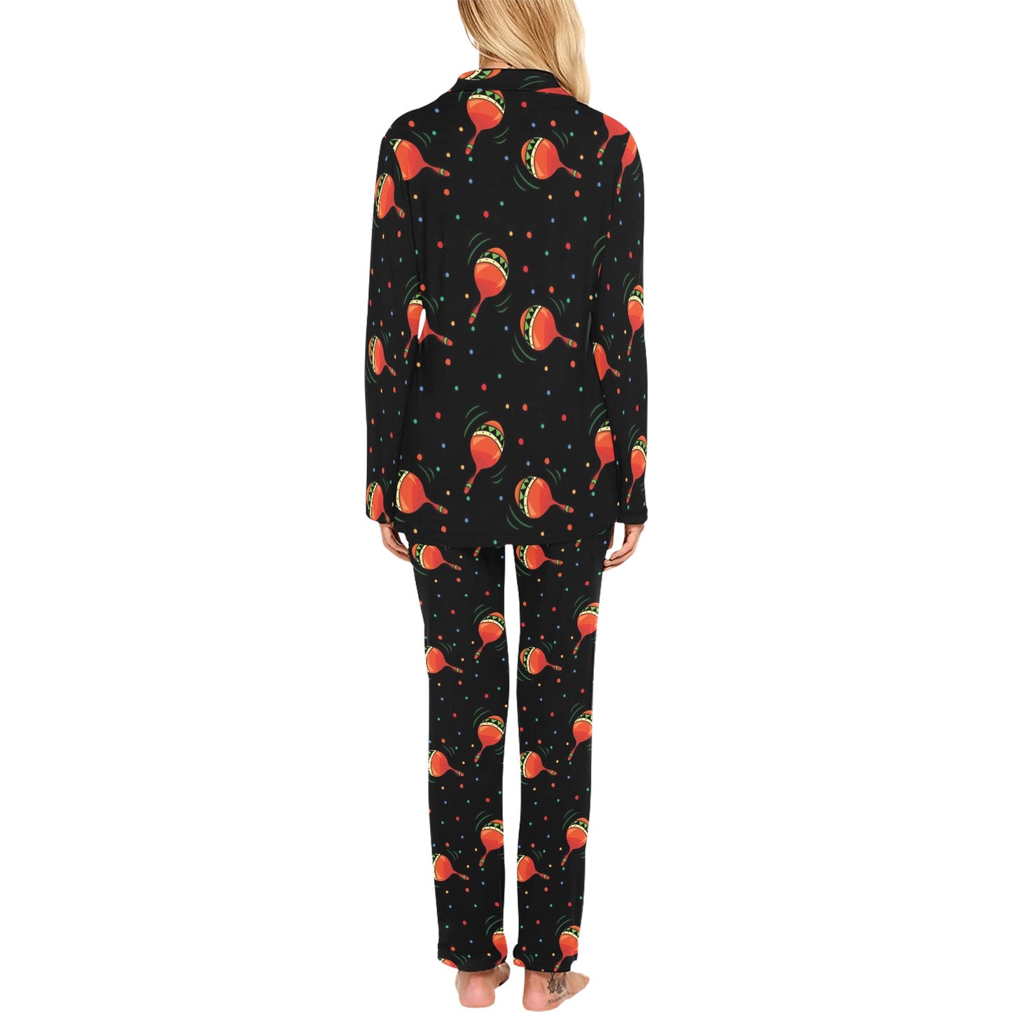 Maracas Pattern Print Design 03 Women's Long Pajama Set