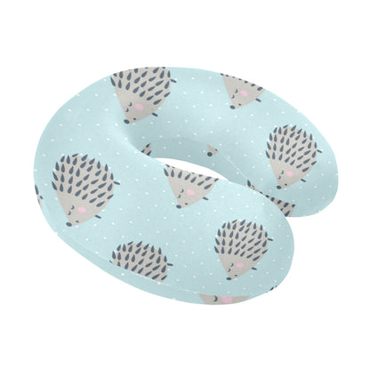 Hedgehog Pattern Print Design 02 U-Shaped Travel Neck Pillow