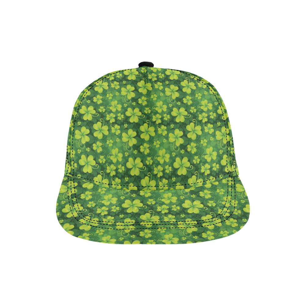 Shamrock Clover Print Snapback Cap