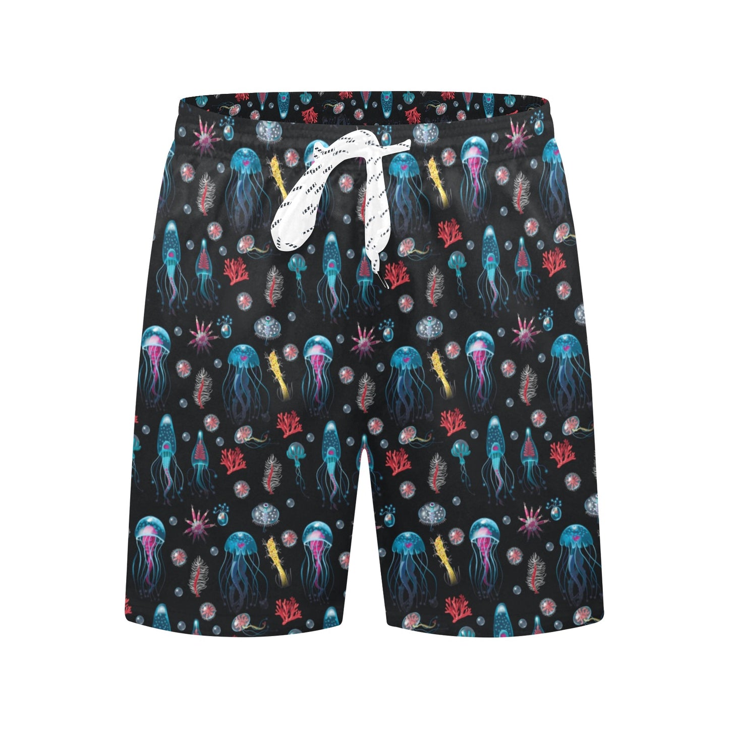 Jellyfish Underwater Print Men's Swim Trunks Beach Shorts