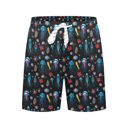 Jellyfish Underwater Print Men's Swim Trunks Beach Shorts
