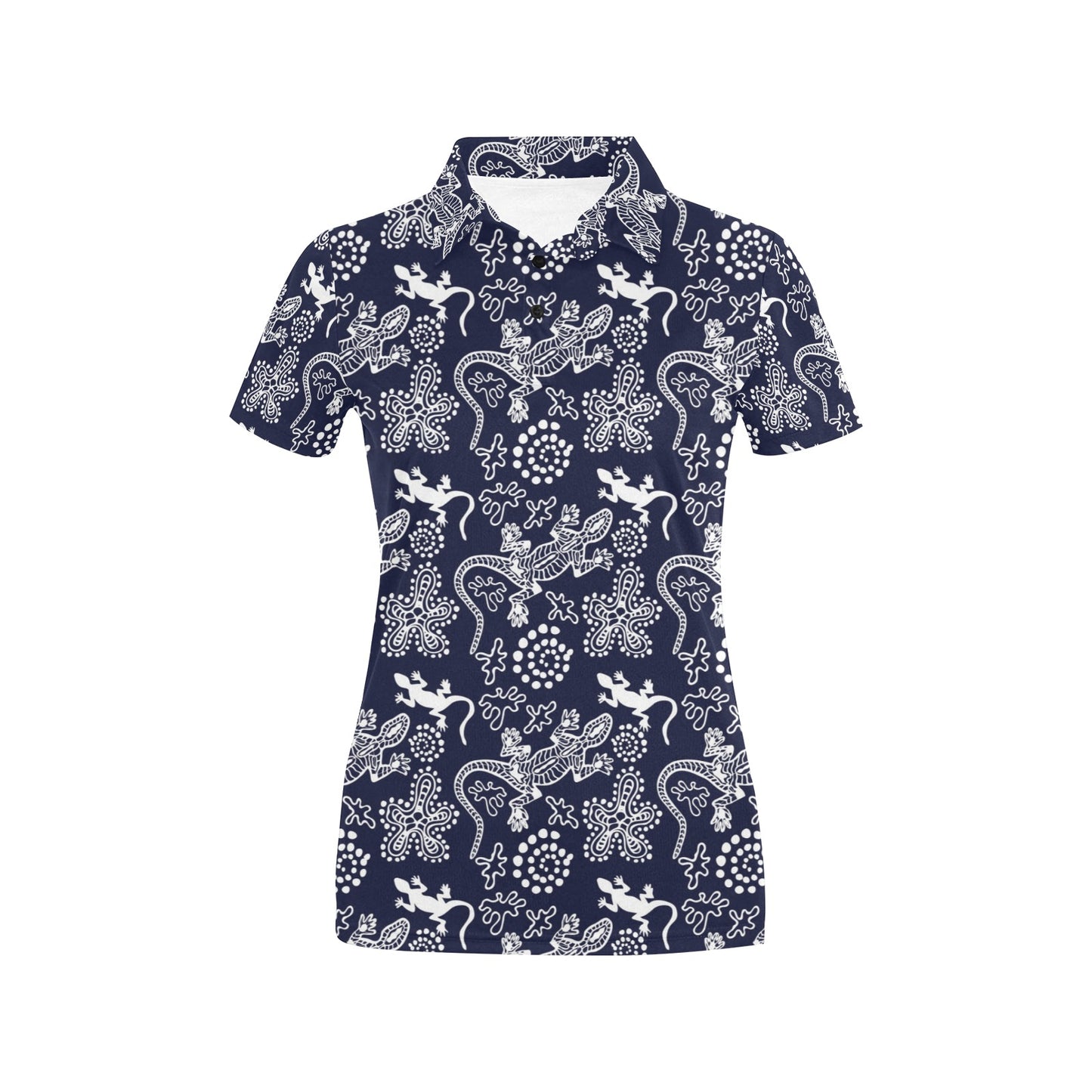lizard Pattern Print Design 03 Women's Polo Shirt