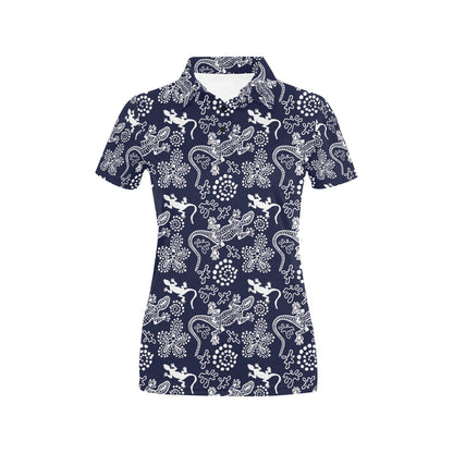 lizard Pattern Print Design 03 Women's Polo Shirt