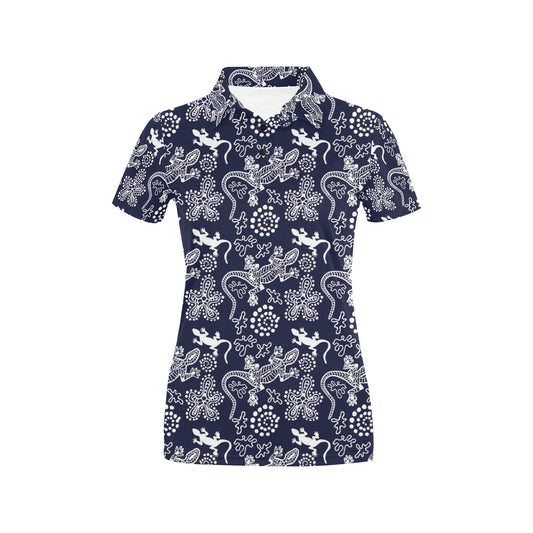 lizard Pattern Print Design 03 Women's Polo Shirt