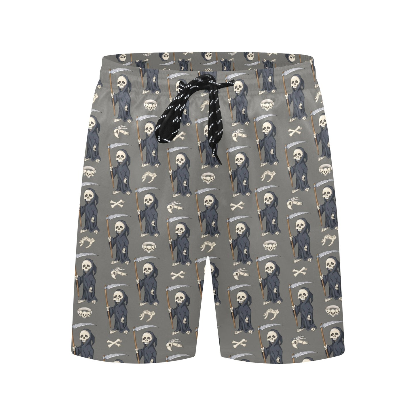 Skeleton Print Design LKS308 Men's Swim Trunks Beach Shorts