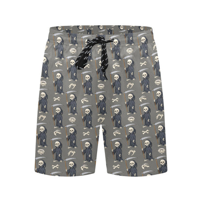 Skeleton Print Design LKS308 Men's Swim Trunks Beach Shorts