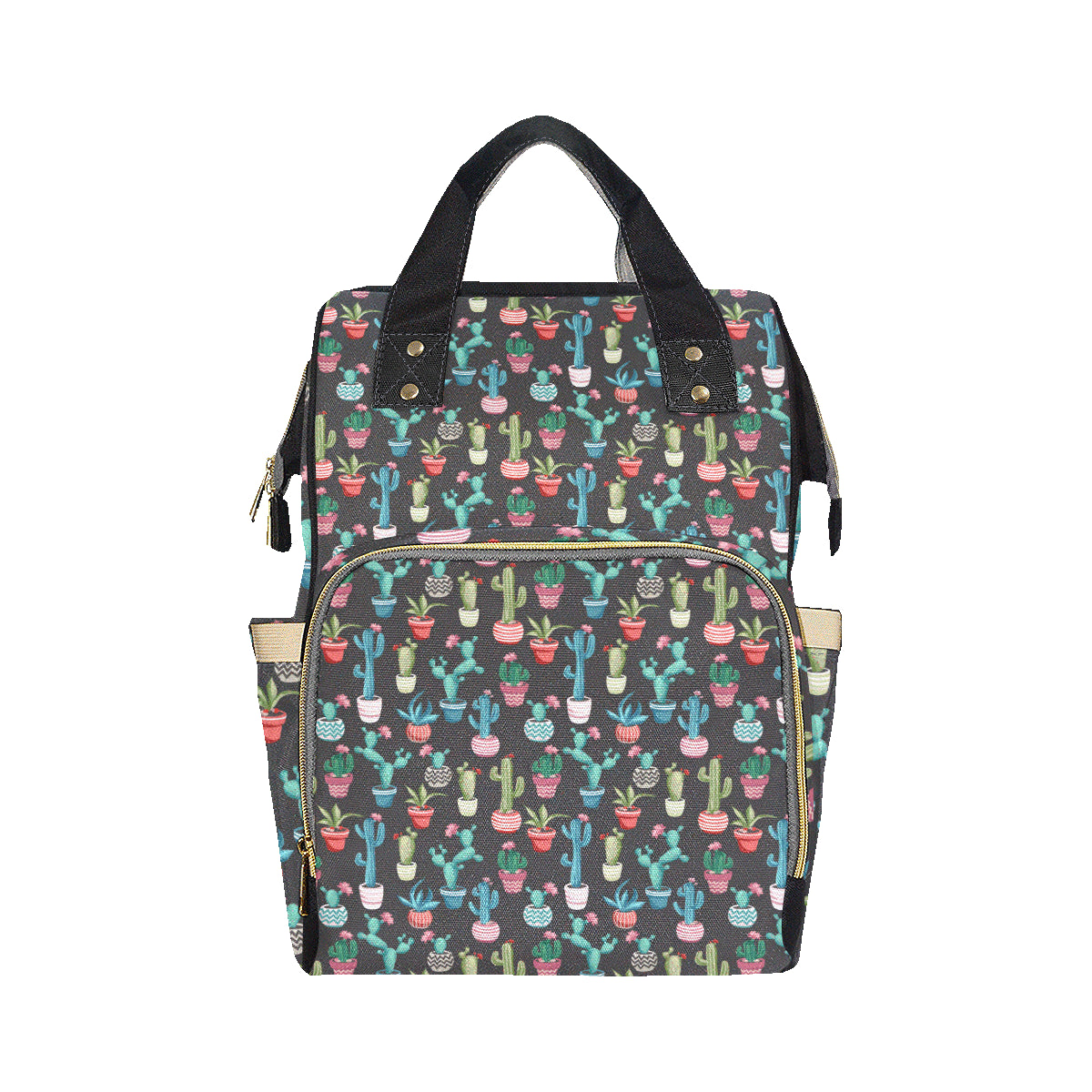 Cactus Pattern Print Design 02 Diaper Bag Backpack
