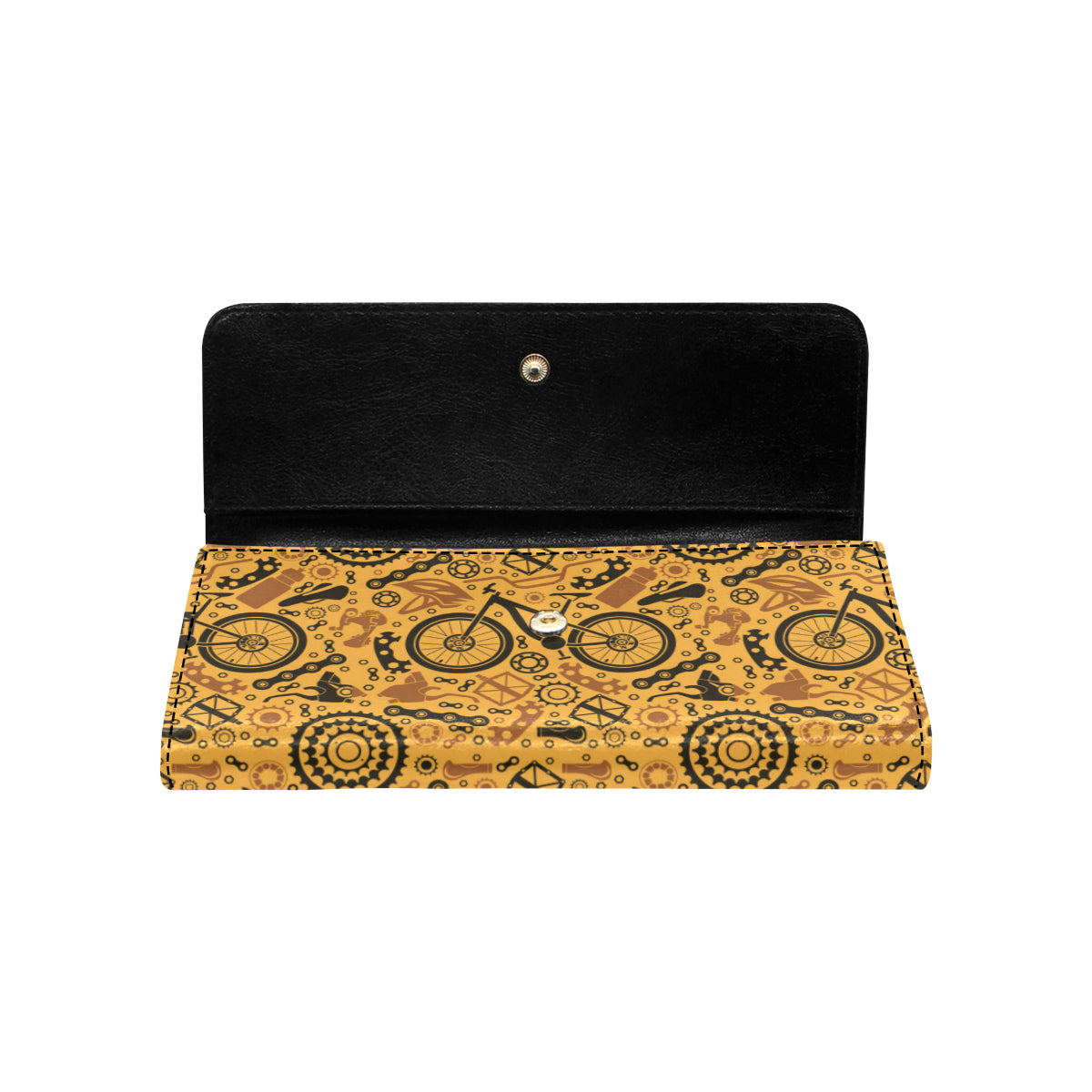 Mountain bike Pattern Print Design 03 Women's Trifold Wallet