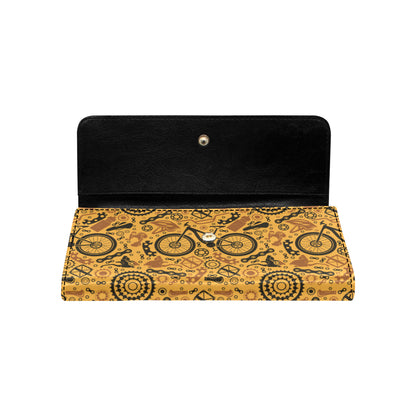 Mountain bike Pattern Print Design 03 Women's Trifold Wallet
