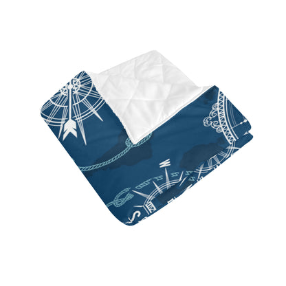 Nautical Compass Print Premium Quilt