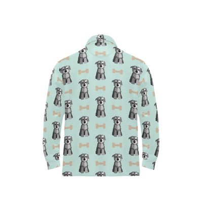 Schnauzers Pattern Print Design A03 Long Sleeve Polo Shirt For Men's