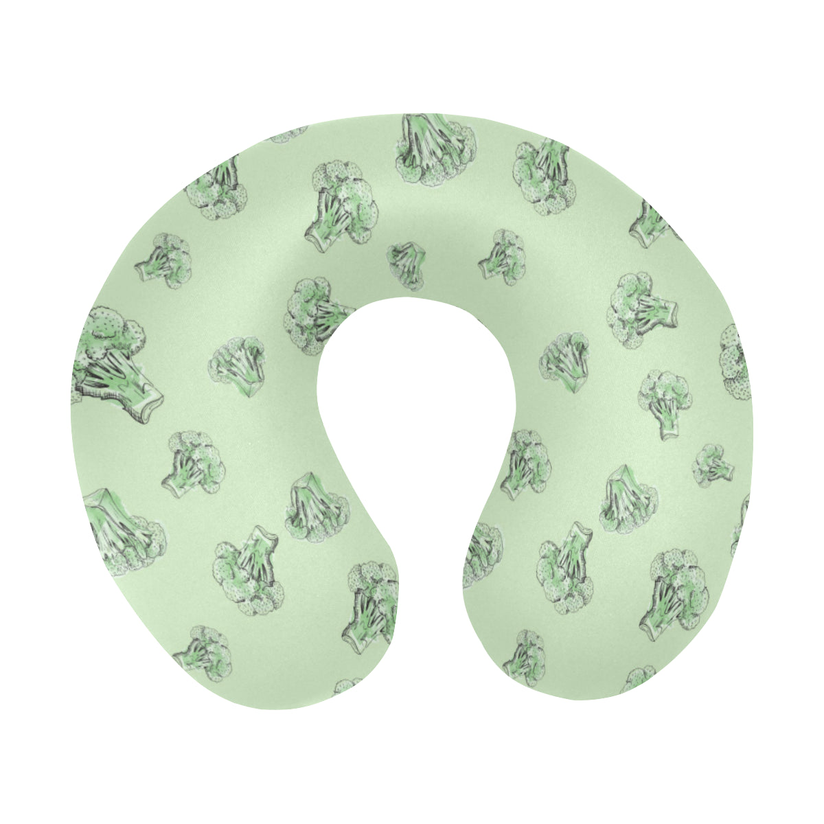 Broccoli Pattern Print Design 05 U-Shaped Travel Neck Pillow