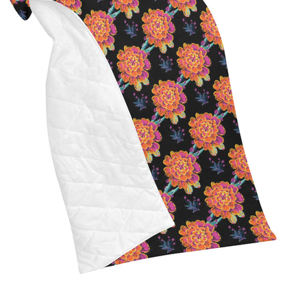 Marigold Pattern Print Design MR04 Premium Quilt