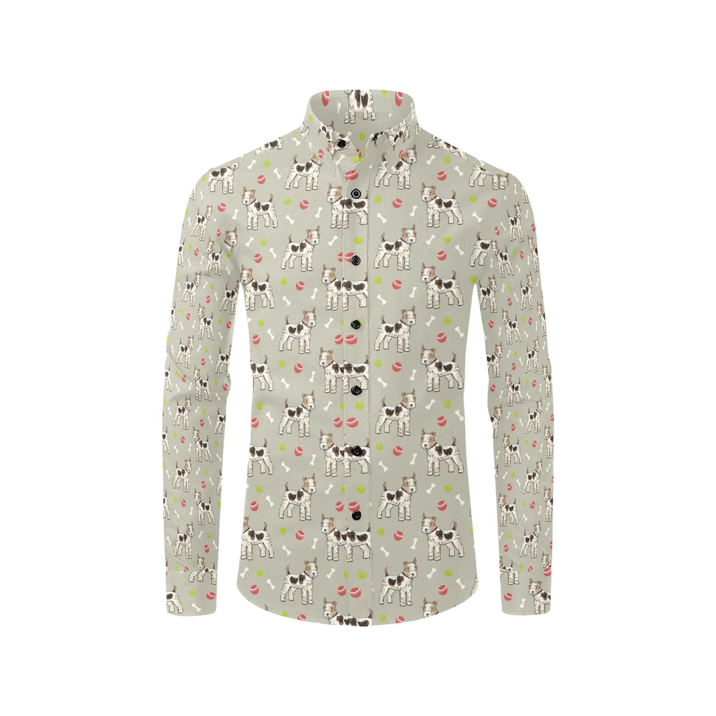 Toy Fox Terriers Print Design LKS301 Men's Long Sleeve Dress Shirt