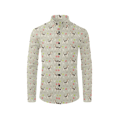 Toy Fox Terriers Print Design LKS301 Men's Long Sleeve Dress Shirt