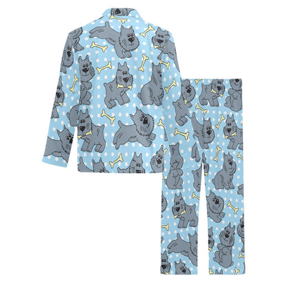 Schnauzers Pattern Print Design A02 Men's Long Pajama Set