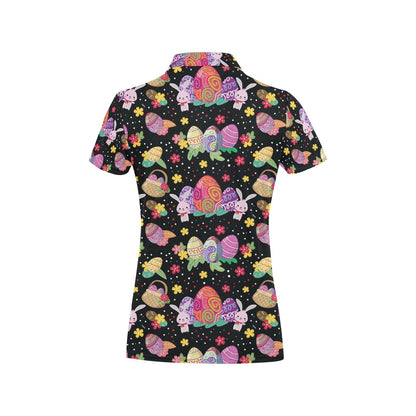 Easter Eggs Pattern Print Design RB06 Women's Polo Shirt